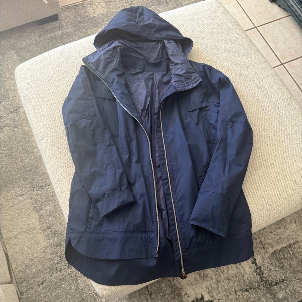 Lululemon Athletica Navy Blue Trench Coat